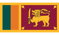 Sri Lanka flag: a golden lion holding a sword on a maroon background, with green and orange stripes on the left.