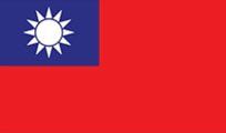 Flag of Taiwan: a red field with a blue canton containing a white sun with 12 rays.