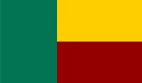 Flag of Benin: a vertical green bar on the left, with a yellow bar over a red bar on the right.