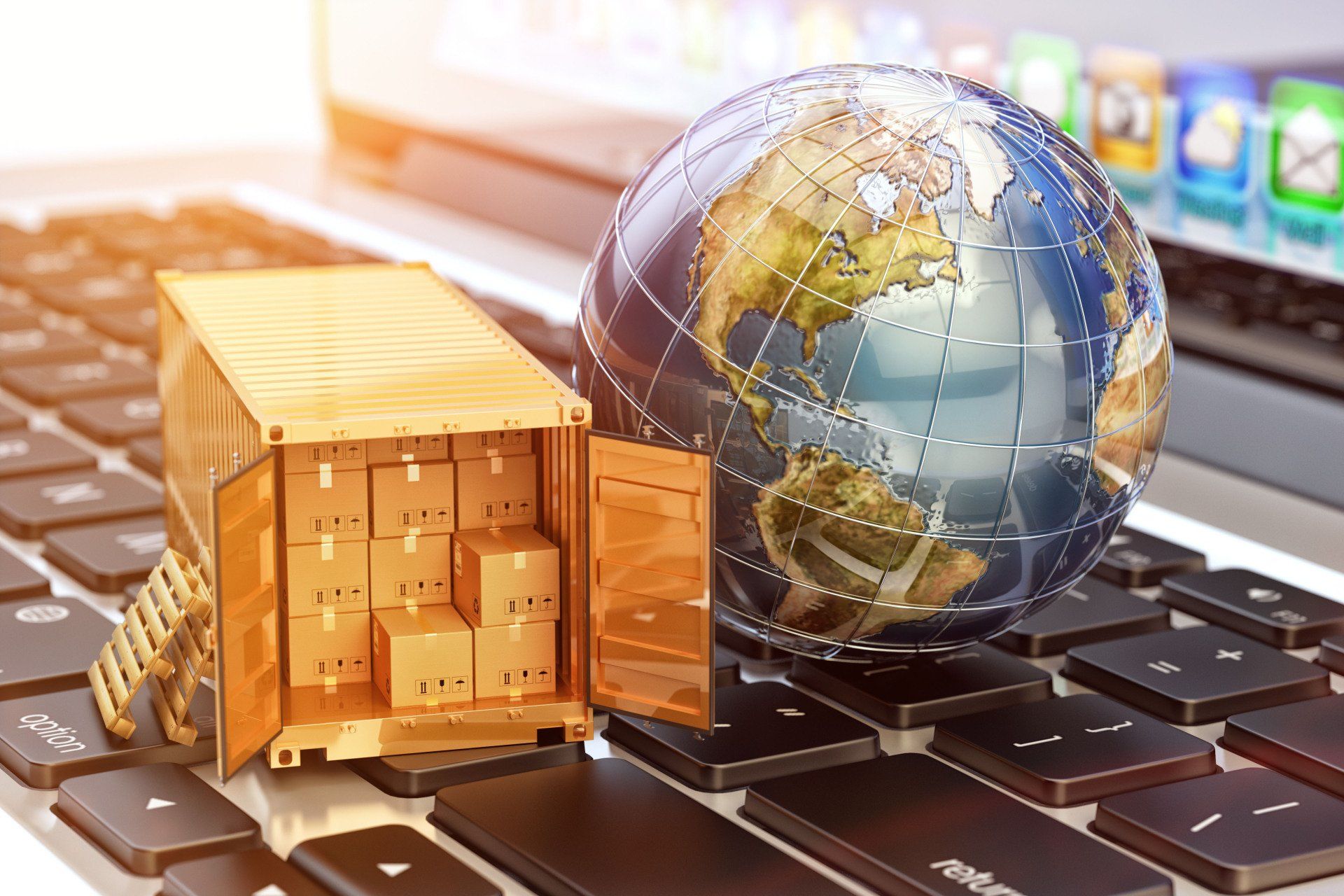 Globe and truck