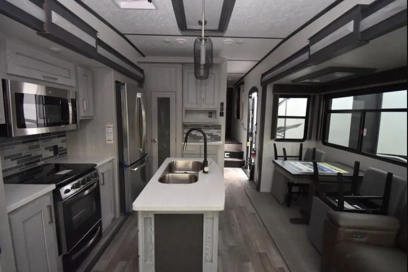 2021 Montana High Country 1 Kitchen to bedroom view