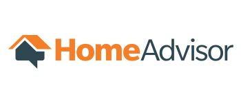 The home advisor logo is orange and black with an arrow pointing up.