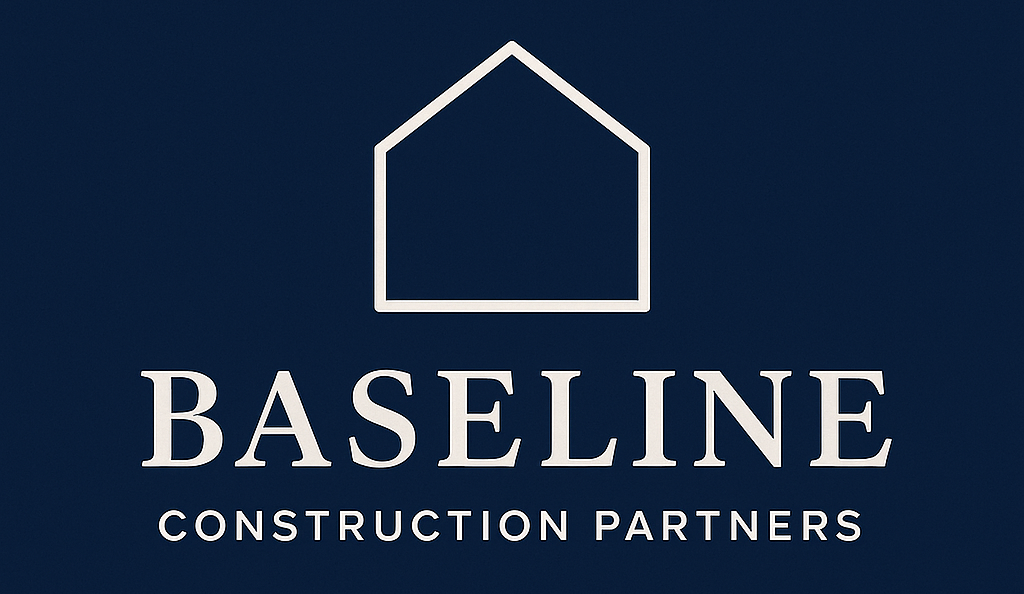 Baseline Construction Partners logo. Gray text on a white background.
