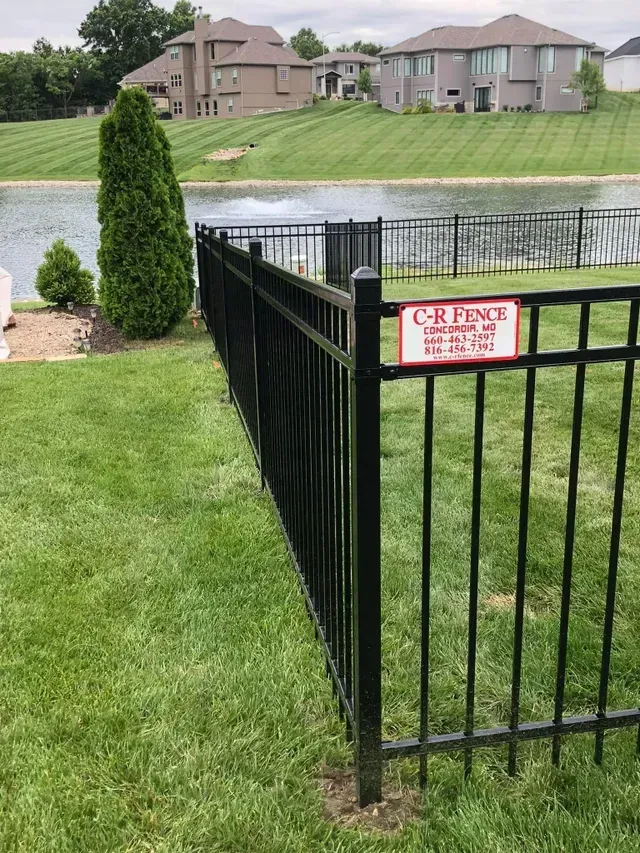Black metal fence
