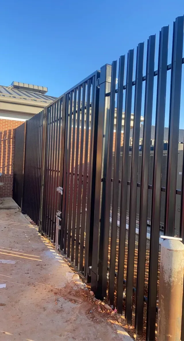 Decorative black metal fence