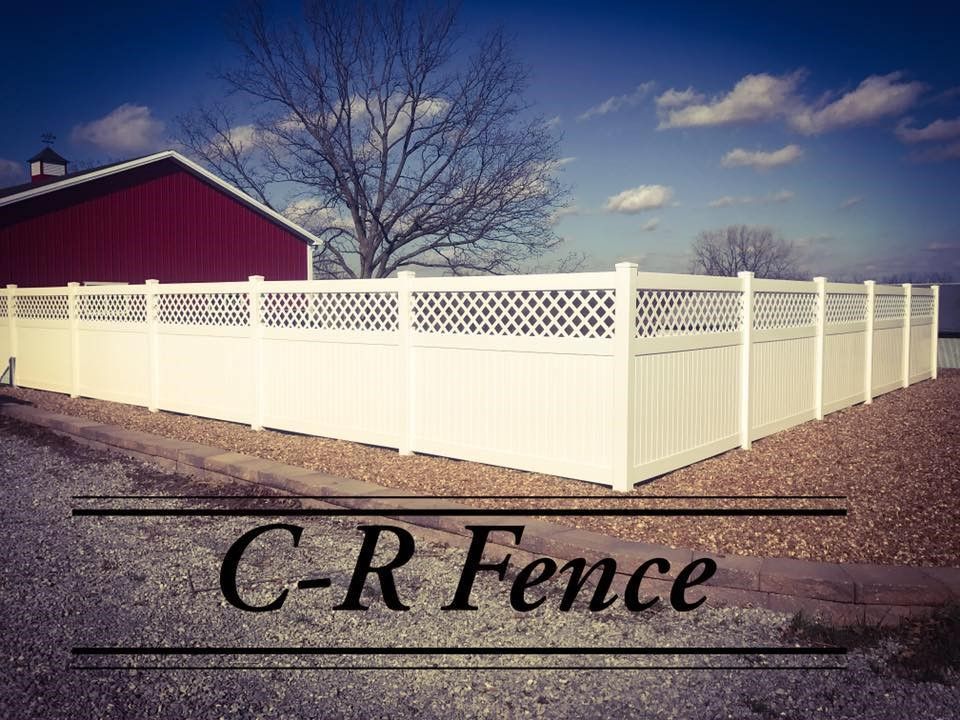 Beige vinyl fence