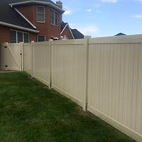Beige privacy fence