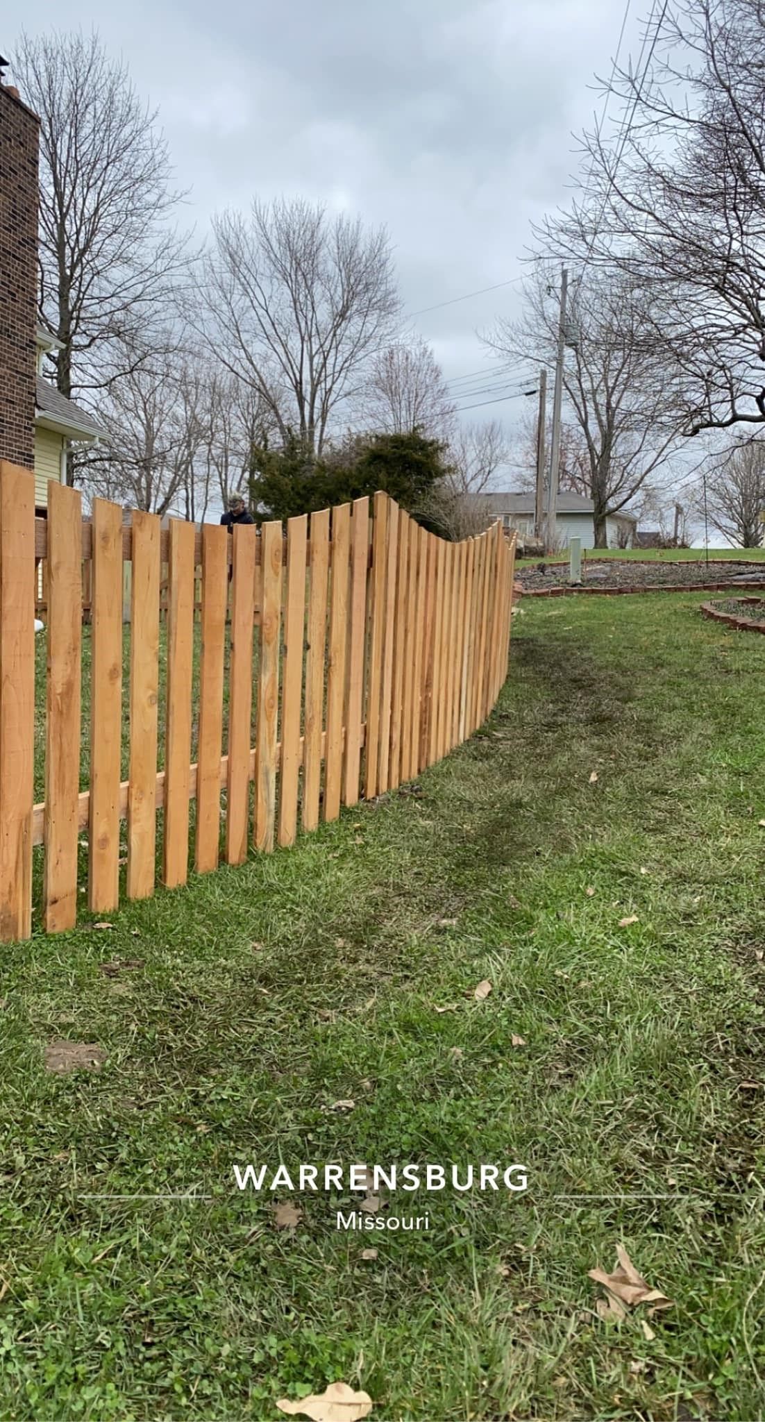 Decorative residential wood fence