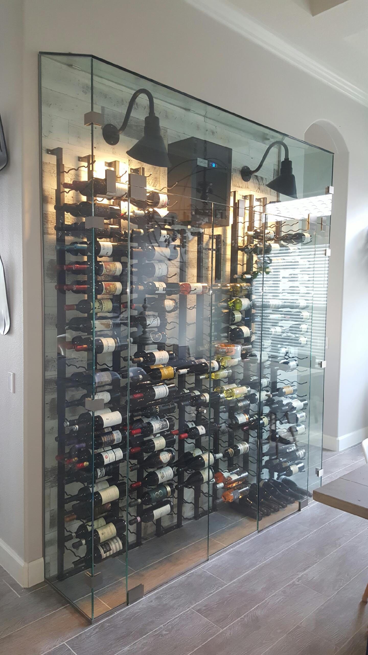 Wine room glass enclosures