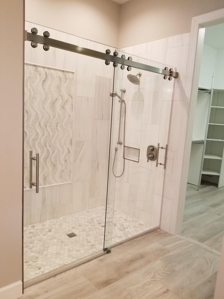 frameless glass sliding shower door
