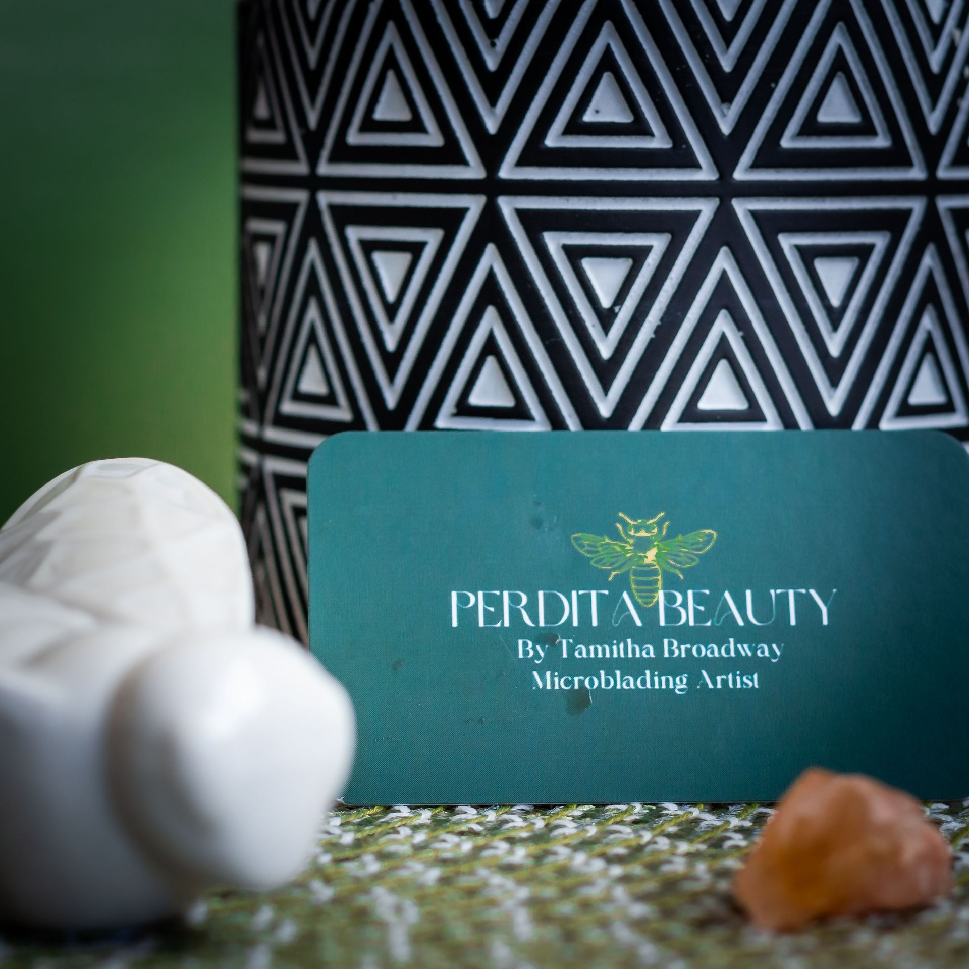 A business card for perdita beauty by tamitha broadway