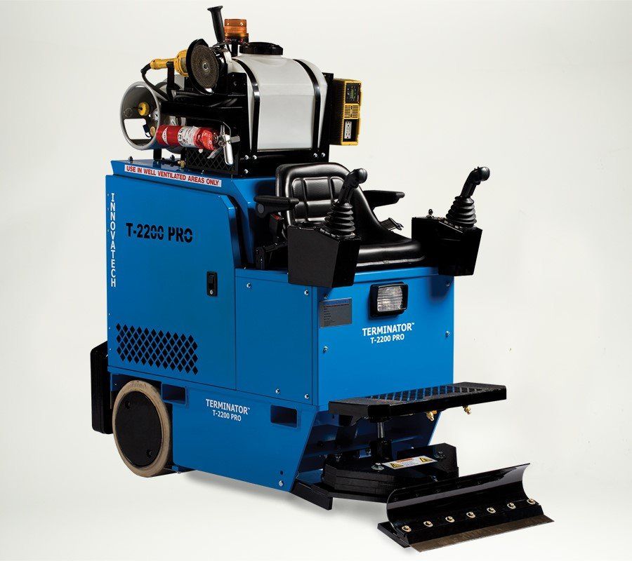 Terminator ride- on floor scraper