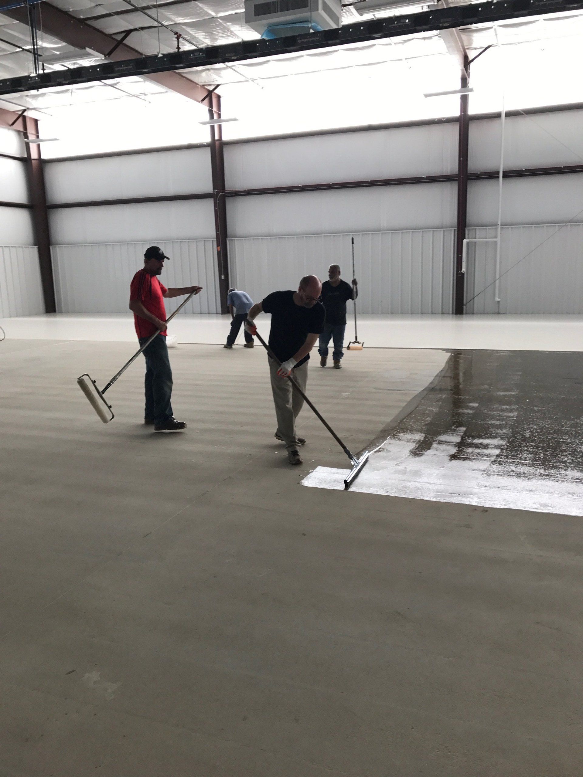 shotblasted industrial floor with epoxy coating