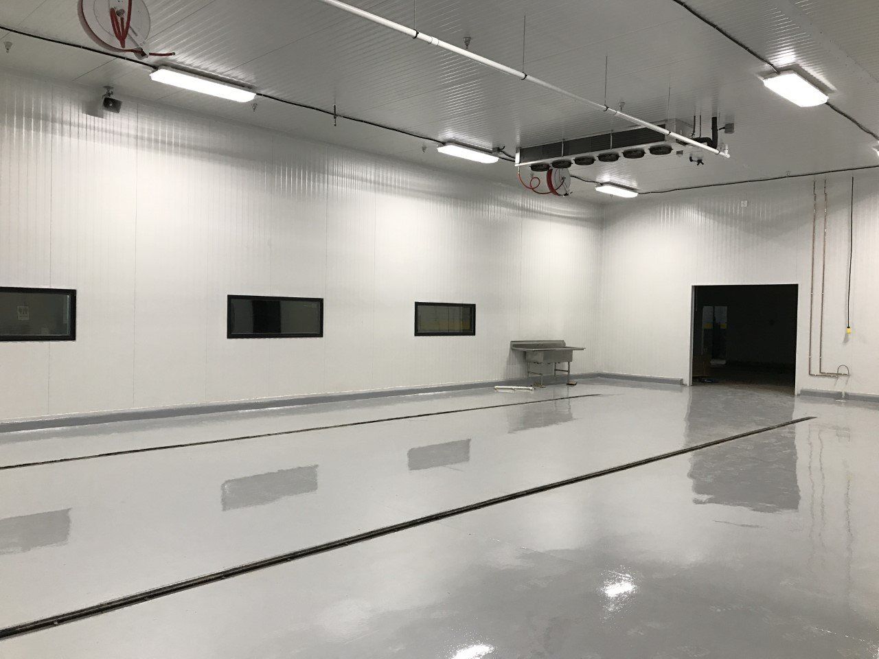 shotblasted industrial floor with epoxy coating