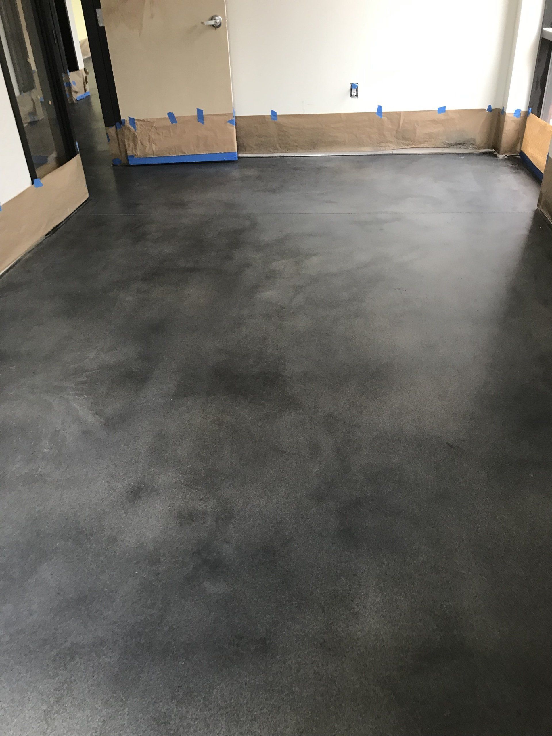 diamond polished concrete floor with densifier, dust-proofer and stain inhibitor