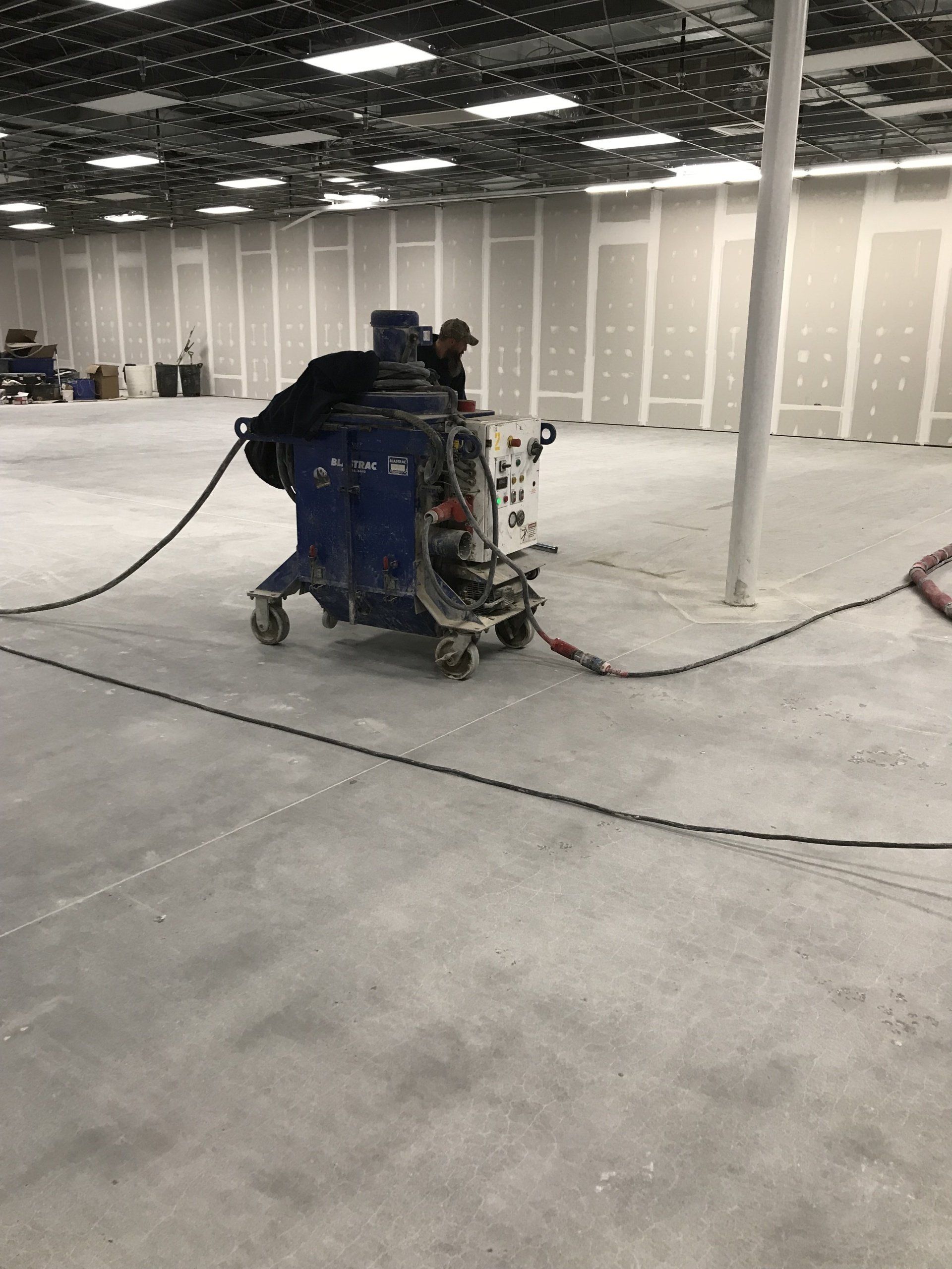 diamond polished concrete floor with densifier, dust-proofer and stain inhibitor