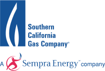 Southern California Gas Company logo: blue flame, text, and Sempra Energy logo.