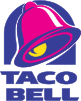 Taco Bell logo: purple bell inside a blue arch; text