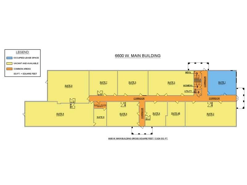 A floor plan of a large building with a lot of rooms