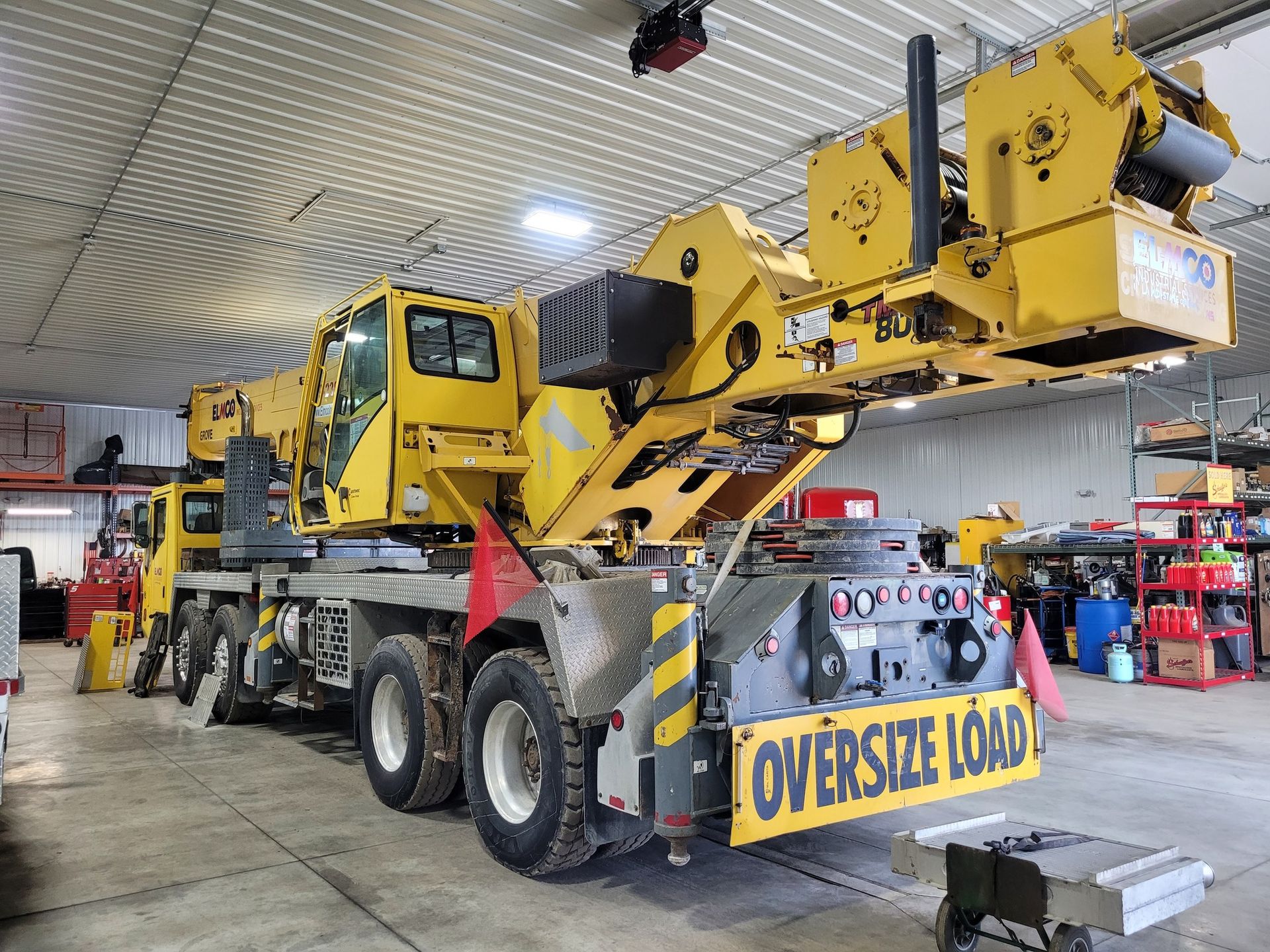 Yellow crane labeled