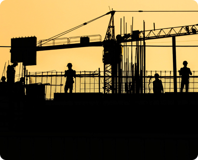 men working on commercial building