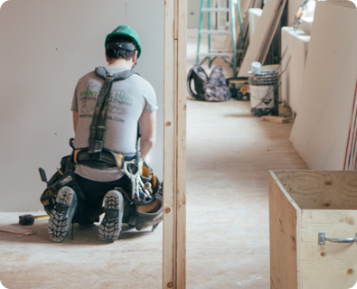 man working on commercial building