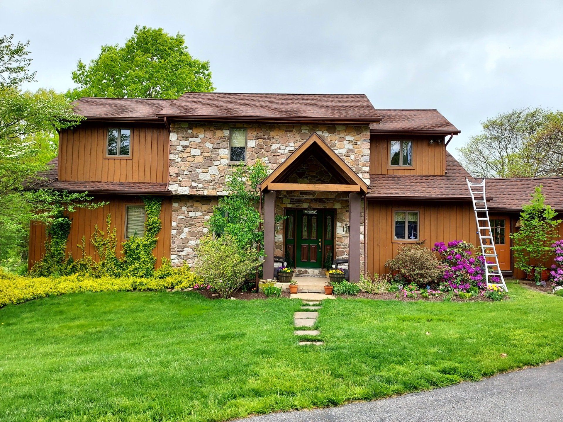 Wood and rock siding