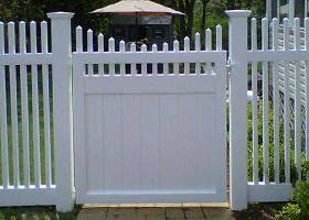Wood gate fence