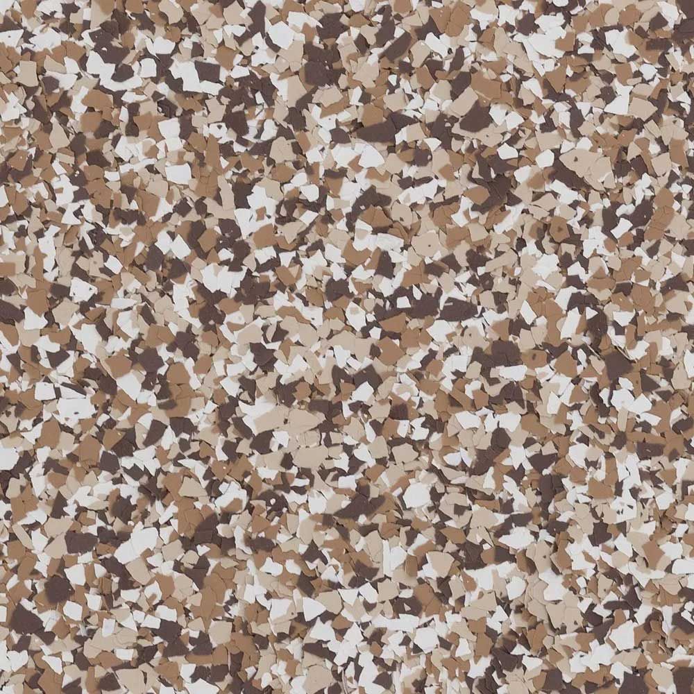 Brown, tan, and white speckled flooring pattern.