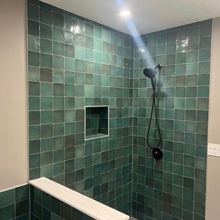 new shower stall tiling