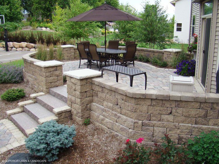A patio with a table and chairs and an umbrella