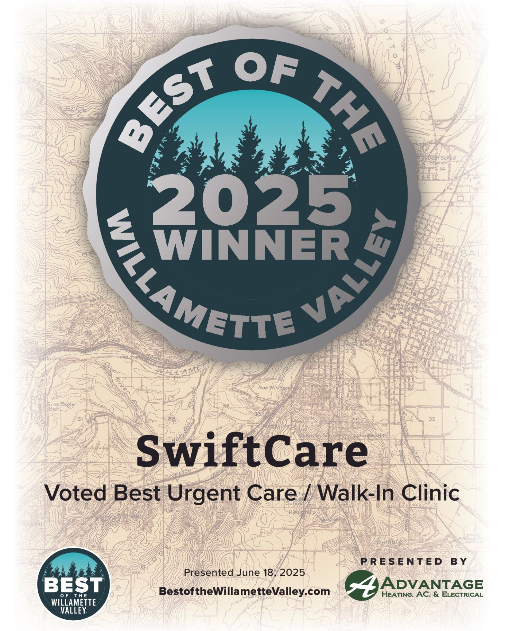 Swiftcare was voted best urgent care walk-in clinic in the williamette valley in 2025