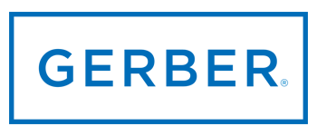 Gerber logo: Blue text 