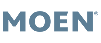 MOEN logo in blue letters, with the registered trademark symbol.