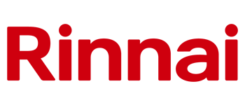 Rinnai logo in bold red font.
