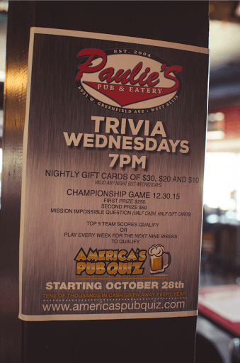 Trivia every Wednesday night