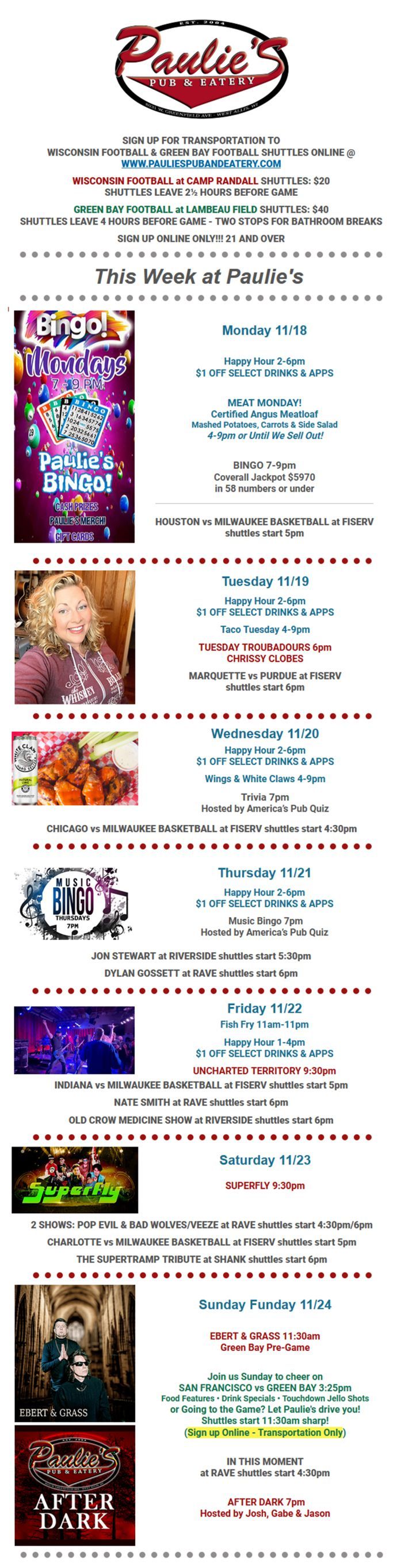 This Week at Paulie's