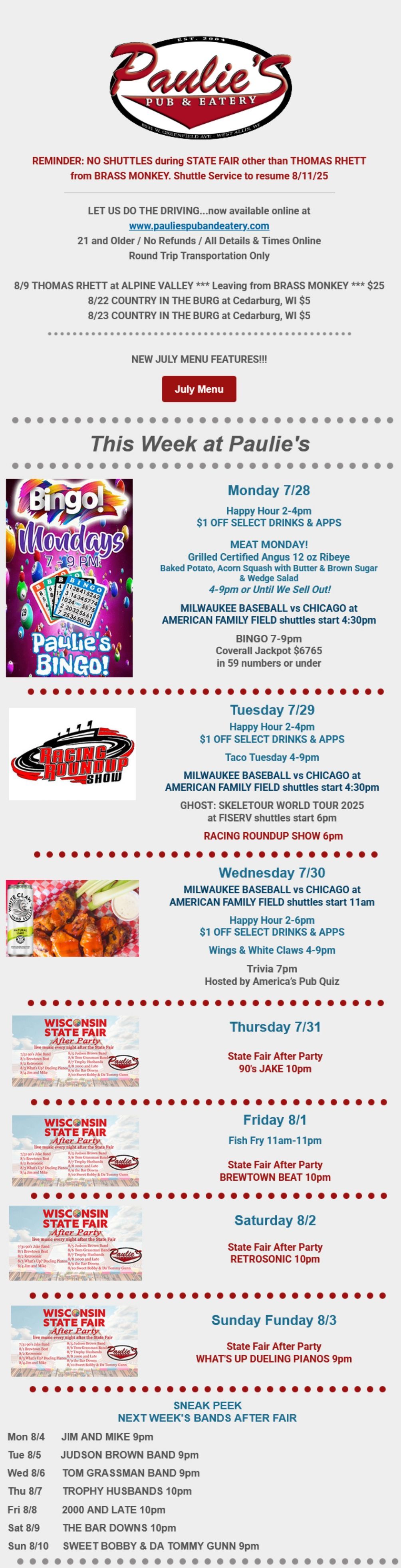 Daily Specials Flyer
