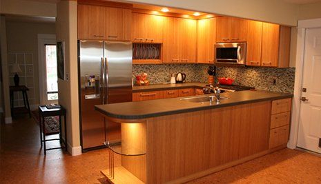 Modern kitchen with cabinets