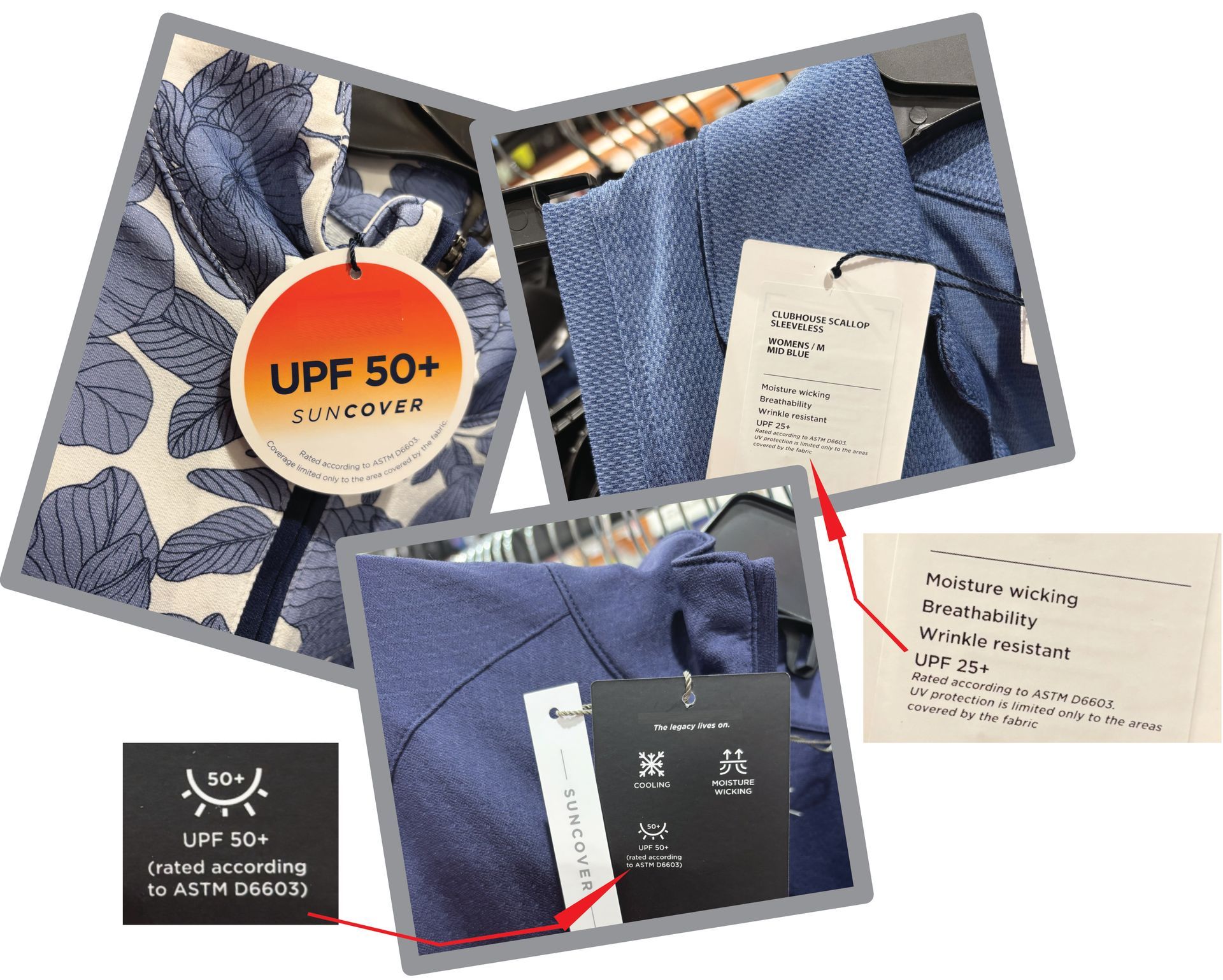 3 UPF rating tags