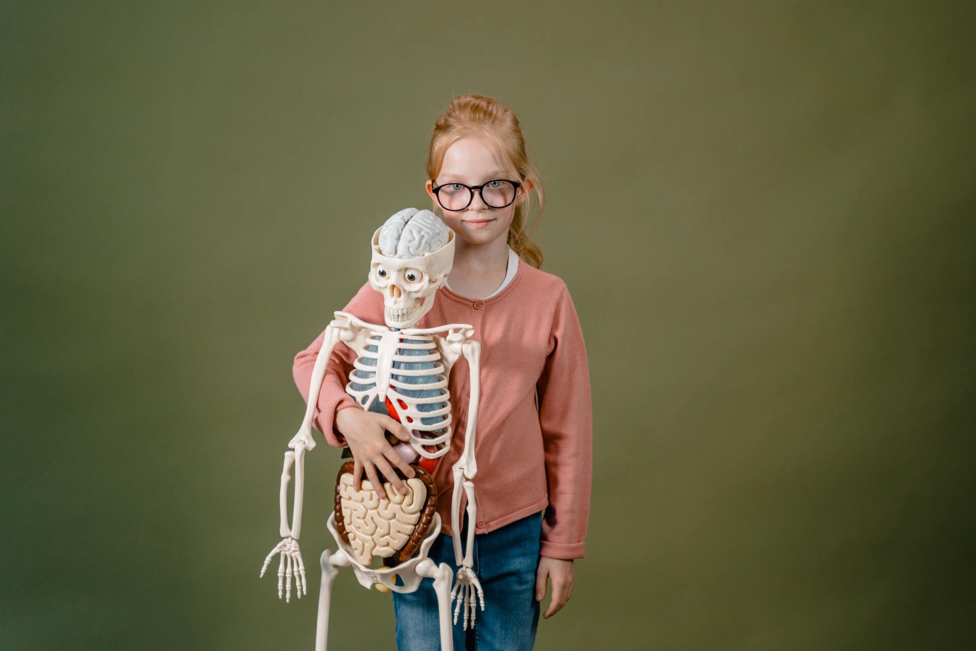 Girl with skeleton
