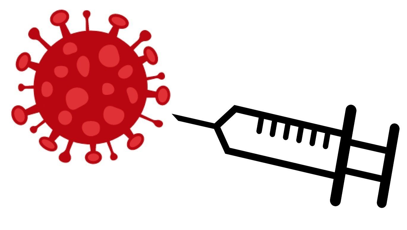 syringe and virus particle