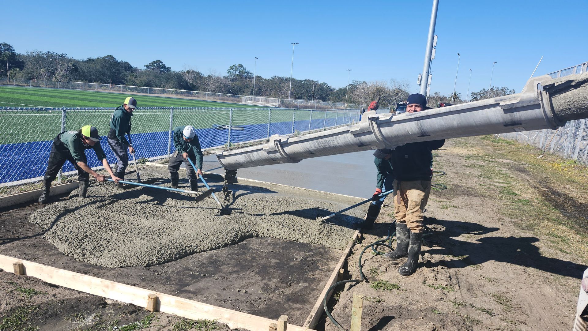 A group of men are working on a construction site.