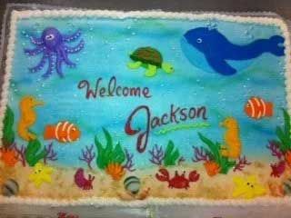 Ocean-themed cake with
