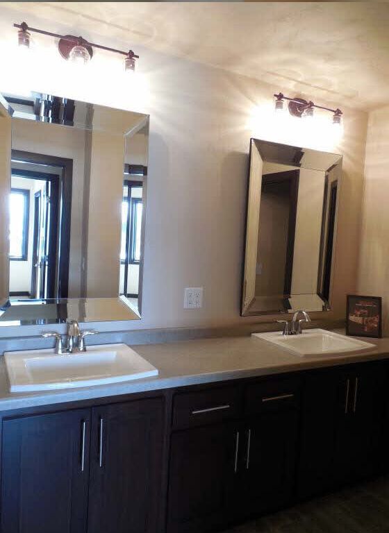 Bathroom sink and mirror