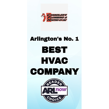 Arlington’s No. 1 best HVAC company badge with Reader’s Choice award logo