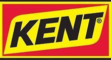 The kent logo is yellow and black on a red and yellow background.