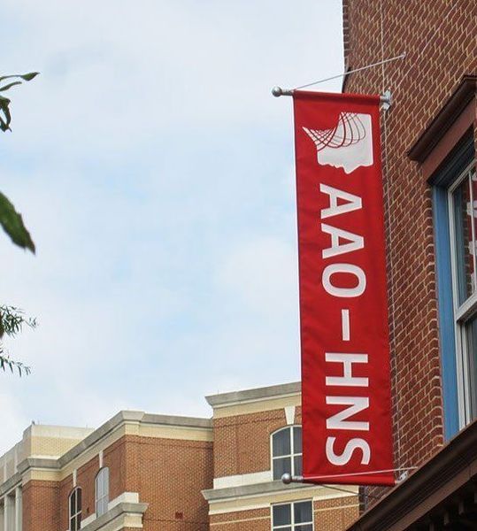 Red banner with 