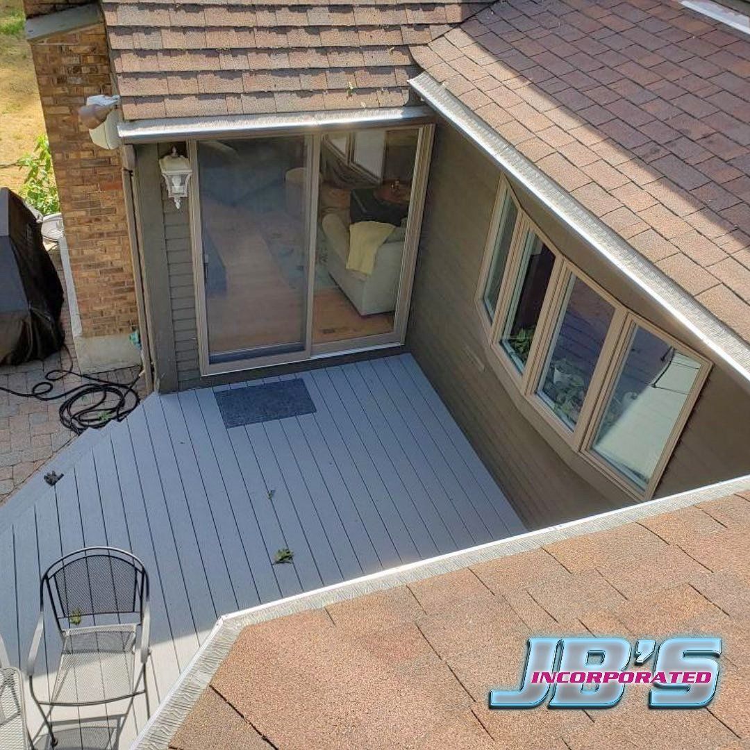 An aerial view of a house with a sliding glass door