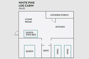 White pine log floor plan